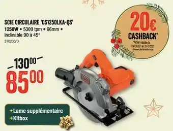 HandyHome Black + decker scie circulaire cs1250lka-qs aanbieding