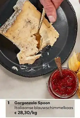 Gorgonzola spoon italiaanse blauwschimmelkaas