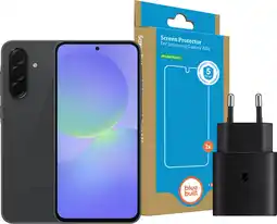 Coolblue Samsung Galaxy A36 128 Go Noir 5G Enterprise Edition + Pack d'Accessoires de Base aanbieding