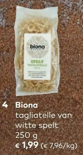 Bio Planet Biona tagliatelle van witte spelt aanbieding