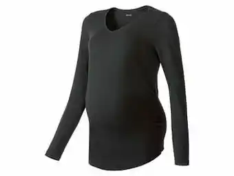 Lidl ESMARA® Zwangerschapsshirt met lange mouwen van een katoenmix (S (36/38), zwart) aanbieding
