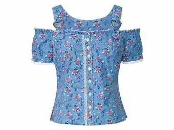 Lidl ESMARA® Blouse van een katoenmix (44, print/blauw) aanbieding