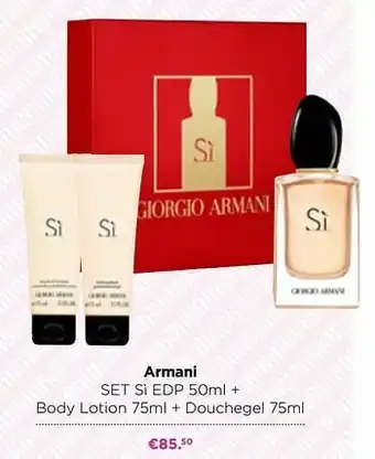 ICI PARIS XL Armani set sì edp + body lotion + douchegel aanbieding