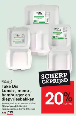 Sligro Take Dis Lunch, menu, hamburger en diepvriesbakken aanbieding