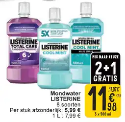 Cora Mondwater listerine aanbieding