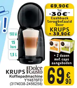 Cora Krups Koffiepadmachine YY4876FD aanbieding