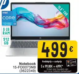 Cora Hp Notebook 15-FD0073NB aanbieding