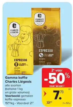 Carrefour Gamma koffie Charles Liégeois aanbieding
