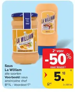 Carrefour Saus La William aanbieding