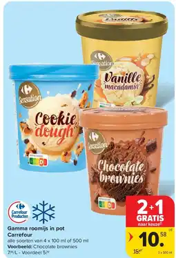 Carrefour Gamma roomijs in pot Carrefour aanbieding