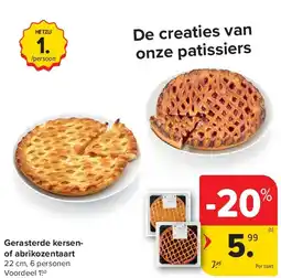 Carrefour Gerasterde kersenof abrikozentaart aanbieding