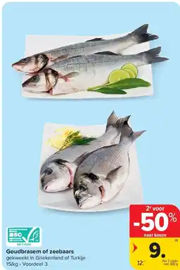 Carrefour Goudbrasem of zeebaars aanbieding