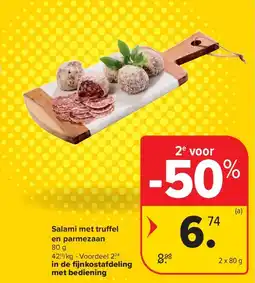 Carrefour Salami met truffel en parmezaan aanbieding