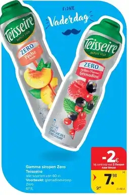 Carrefour Gamma siropen Zero Teisseire aanbieding