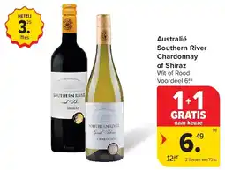 Carrefour Australië Southern River Chardonnay of Shiraz aanbieding