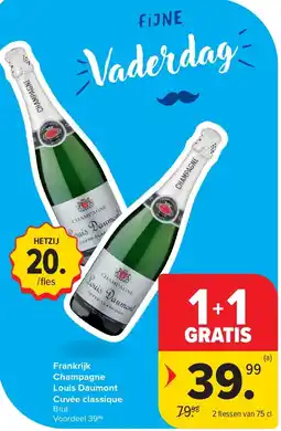 Carrefour Frankrijk Champagne Louis Daumont Cuvée classique aanbieding