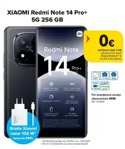 Carrefour XIAOMI Redmi Note 14 Pro+ 5G 256 GB aanbieding