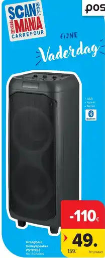 Carrefour Draagbare trolleyspeaker PSTPS53 aanbieding