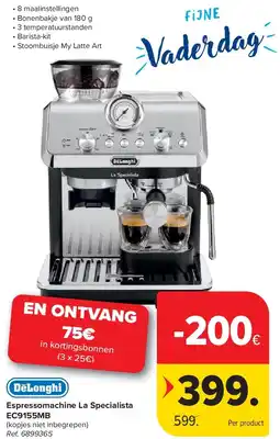 Carrefour Espressomachine La Specialista EC9155MB aanbieding