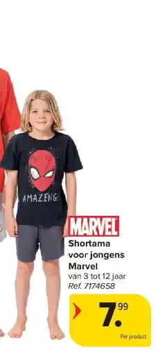 Carrefour Shortama voor jongens Marvel aanbieding