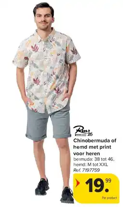 Carrefour Chinobermuda of hemd met print aanbieding