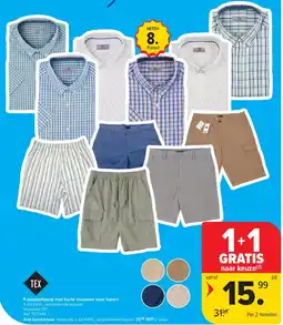 Carrefour Fantasiehemd met korte mouwen voor heren aanbieding