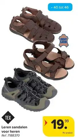 Carrefour Leren sandalen voor heren aanbieding
