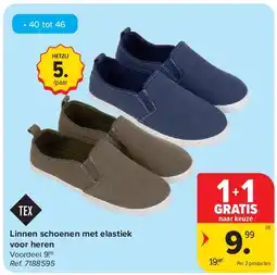 Carrefour Linnen schoenen met elastiek voor heren aanbieding