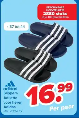 Carrefour Slippers Adilette voor heren Adidas aanbieding