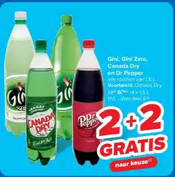 Carrefour Gini, Gini Zero, Canada Dry en Dr Pepper aanbieding