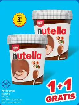 Carrefour Pot roomijs Nutella aanbieding