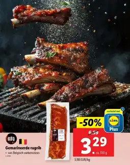 Lidl BBQ Gemarineerde rugrib aanbieding