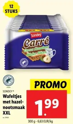 Lidl Sondey Wafeltjes met hazelnootsmaak XXL aanbieding