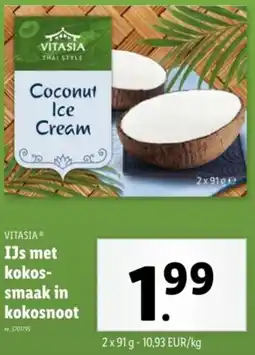 Lidl Vitasia IJs met kokossmaak in kokosnoot aanbieding