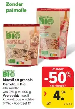 Carrefour Muesli en granola Carrefour Bio aanbieding