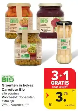 Carrefour Groenten in bokaa Carrefour Bio aanbieding