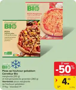 Carrefour Pizza op houtvuur gebakken Carrefour Bio aanbieding