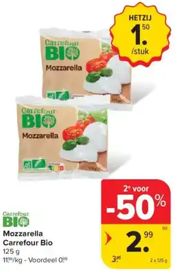 Carrefour Mozzarella Carrefour Bio aanbieding