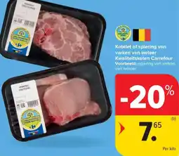 Carrefour Kotelet of spiering van varken van weleer Kwaliteitsketen Carrefour aanbieding
