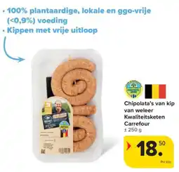 Carrefour Chipolata's van kip van weleer Kwaliteitsketen Carrefour aanbieding