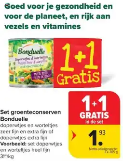 Carrefour Set groenteconserven Bonduelle aanbieding