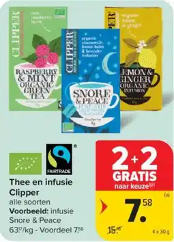 Carrefour Thee en infusie Clipper aanbieding