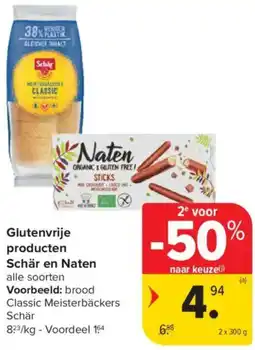 Carrefour Glutenvrije producten Schär en Naten aanbieding