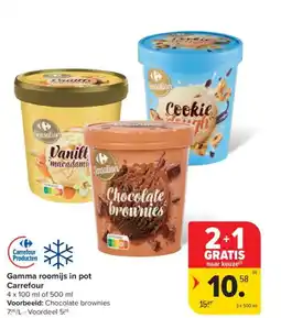 Carrefour Market Gamma roomijs in pot Carrefour aanbieding