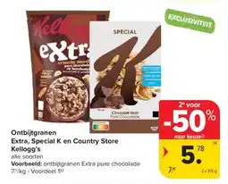 Carrefour Market Ontbijtgranen extra special k en country store kellogg's aanbieding