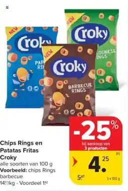 Carrefour Market Chips Rings en Patatas Fritas Croky aanbieding