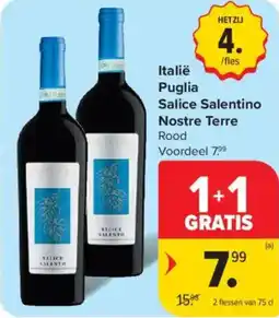 Carrefour Market Italië puglia salice salentino nostre terre aanbieding