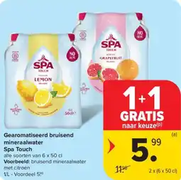 Carrefour Market Gearomatiseerd bruisend mineraalwater SPA Touch aanbieding