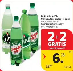 Carrefour Market Gini Gini Zero Canada Dry en Dr Pepper aanbieding