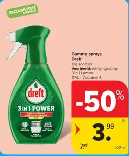 Carrefour Market Gamma sprays Dreft aanbieding